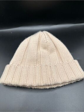 ISAIA Cream Cashmere Knit Beanie